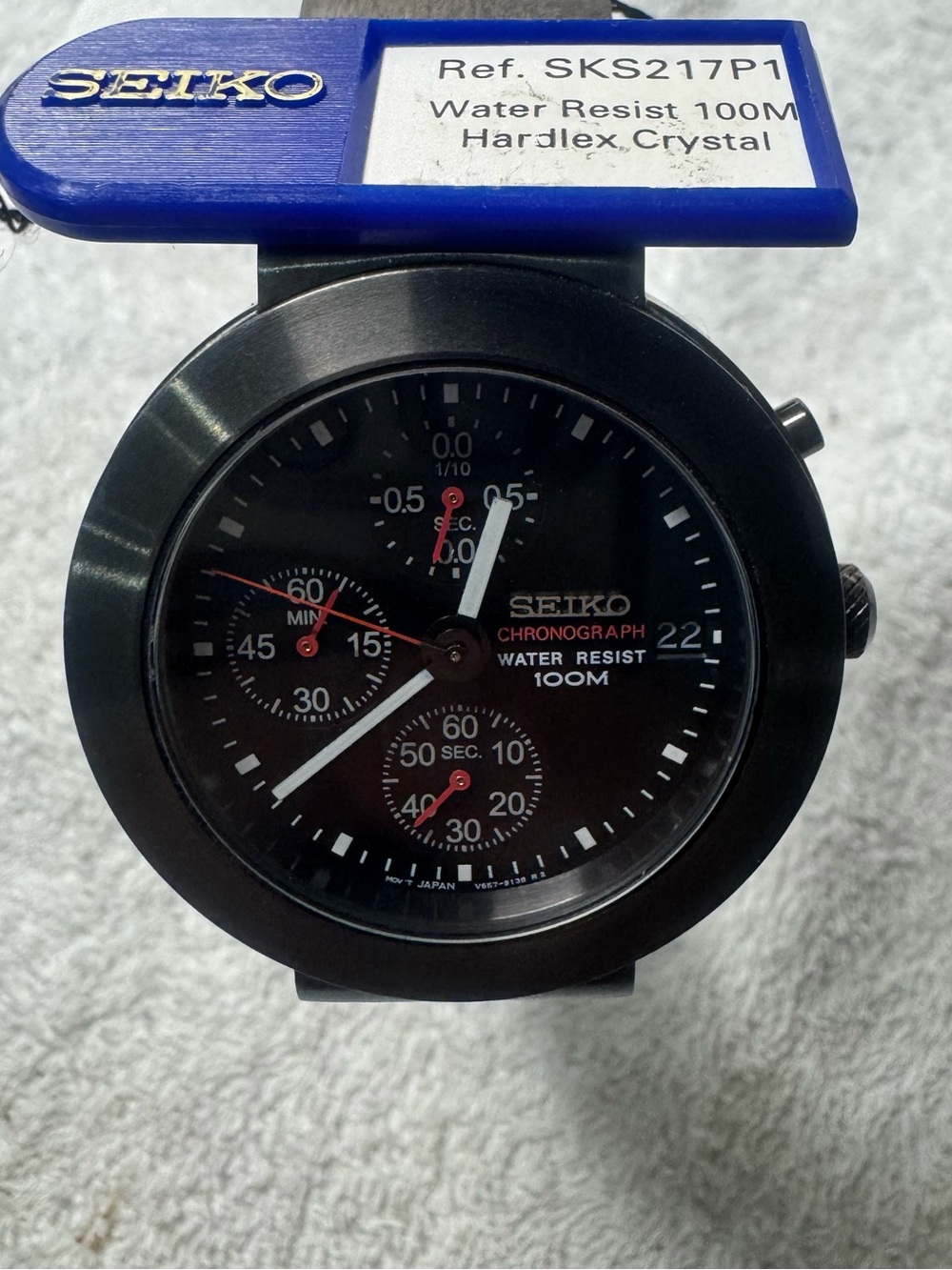 Seiko Black and Red Chronograph Watch